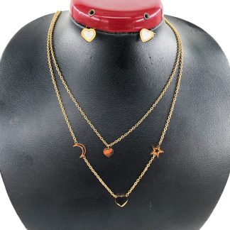 نیم ست زنانه تیتانیوم طرح جواهر کد w-se-13