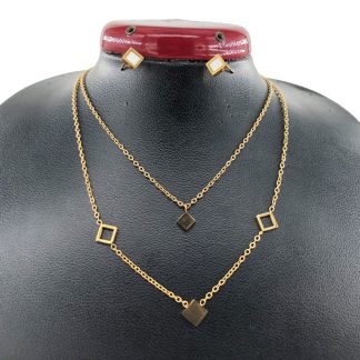 نیم ست زنانه تیتانیوم طرح جواهر کد w-se-15