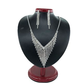 نیم ست زنانه تیتانیوم طرح جواهر کد w-se-03