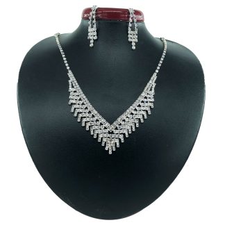 نیم ست زنانه تیتانیوم طرح جواهر کد w-se-07