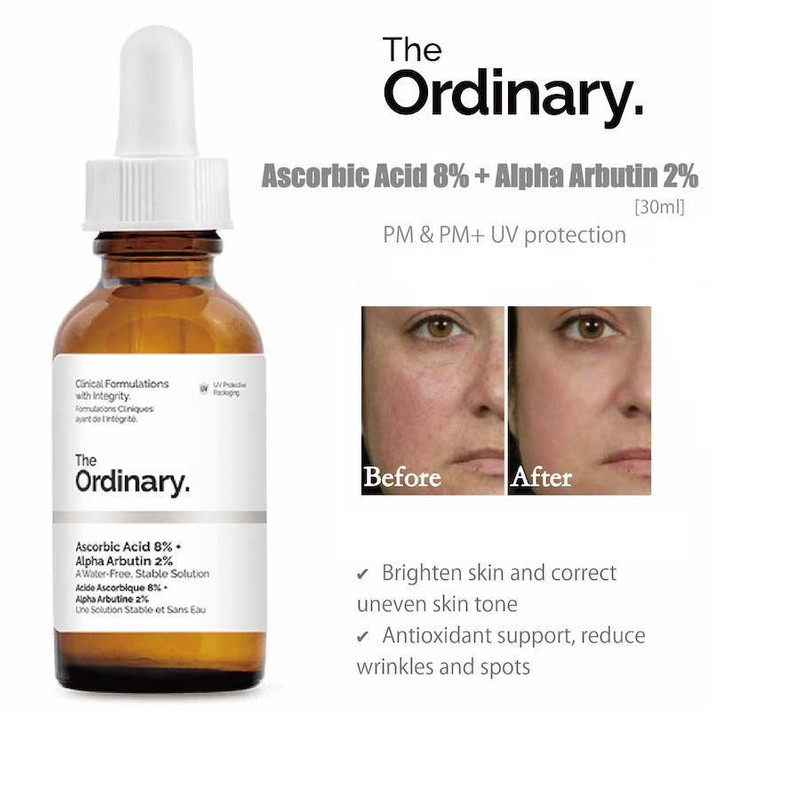 product911402-4 سرم روشن کننده پوست دی اوردینری مدل Ascorbic Acid 8% + Alpha Arbutin 2% حجم 30 میلی لیتر